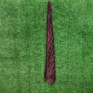 Yves Saint Laurent Red and Gray Tie with Classic Pattern